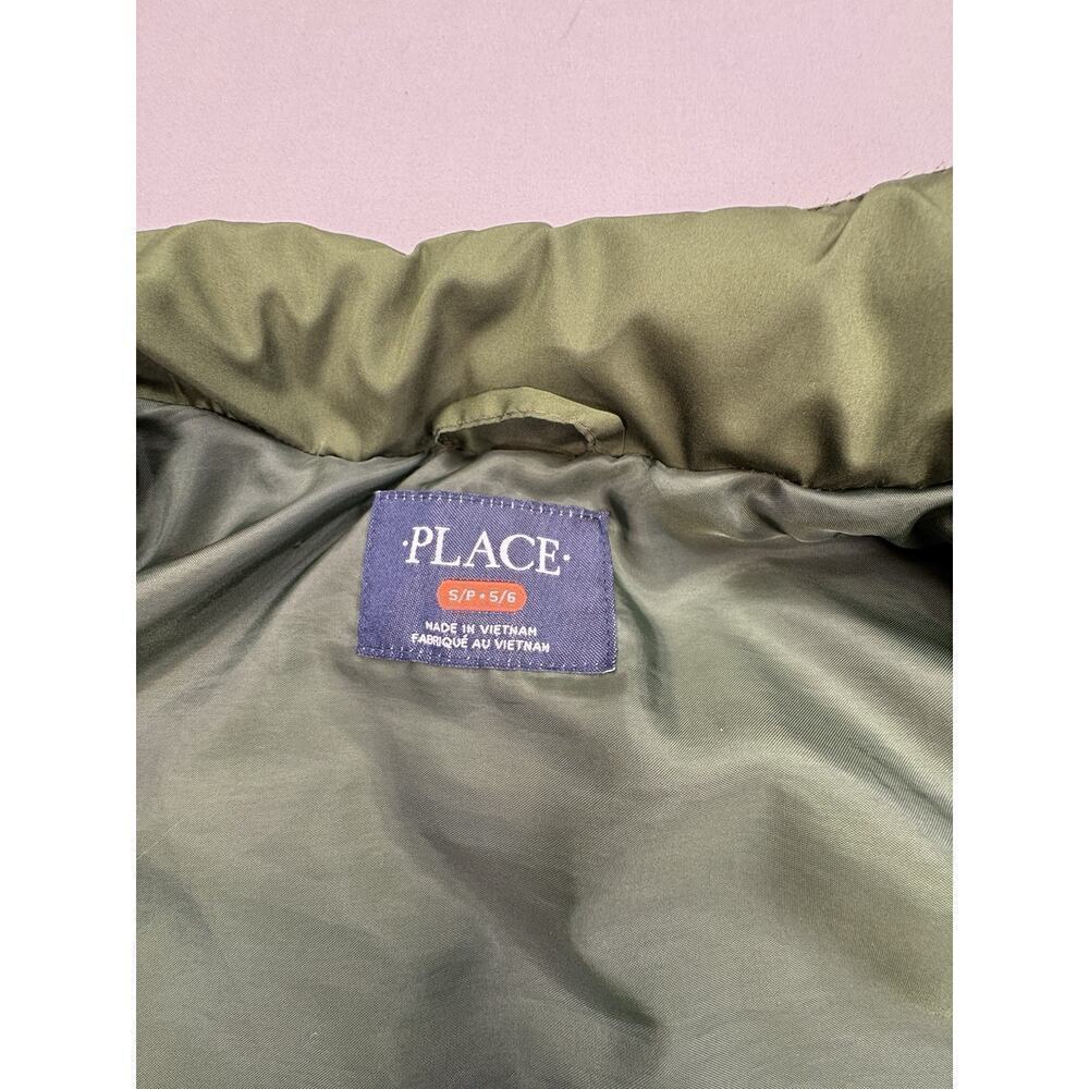 Children’s Place Green Puffer Coat SZ 5/6 Unisex + Purple CC Beanie Kids Bundle - Picture 8 of 14